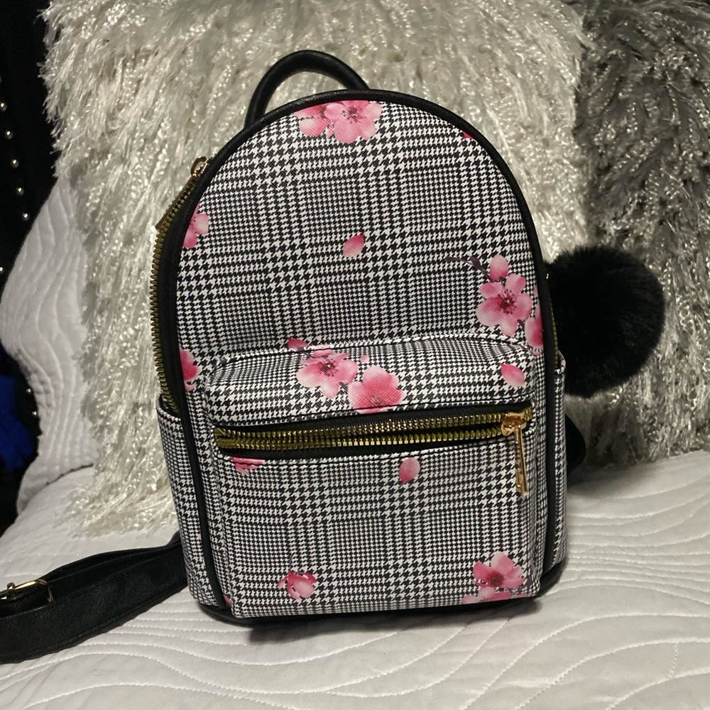 Black and white mini backpack